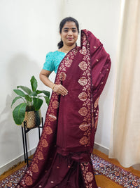 Semi Soft Silk Saree - Maroon