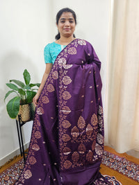 Semi Soft Silk Saree - Dark Purple