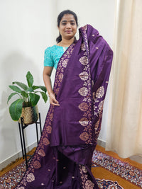 Semi Soft Silk Saree - Dark Purple