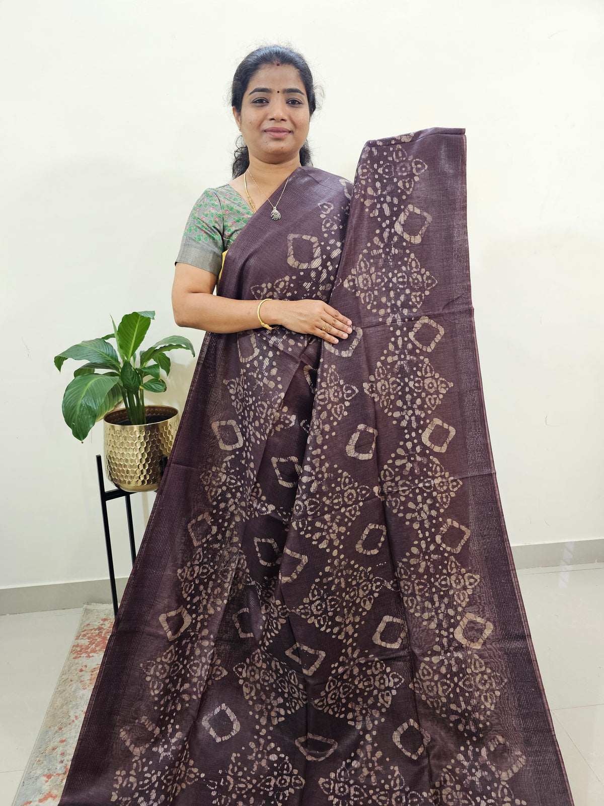 Bhagalpuri Batik Print - Coffee Brown with Brown
