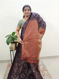 Bhagalpuri Batik Print - Coffee Brown with Brown