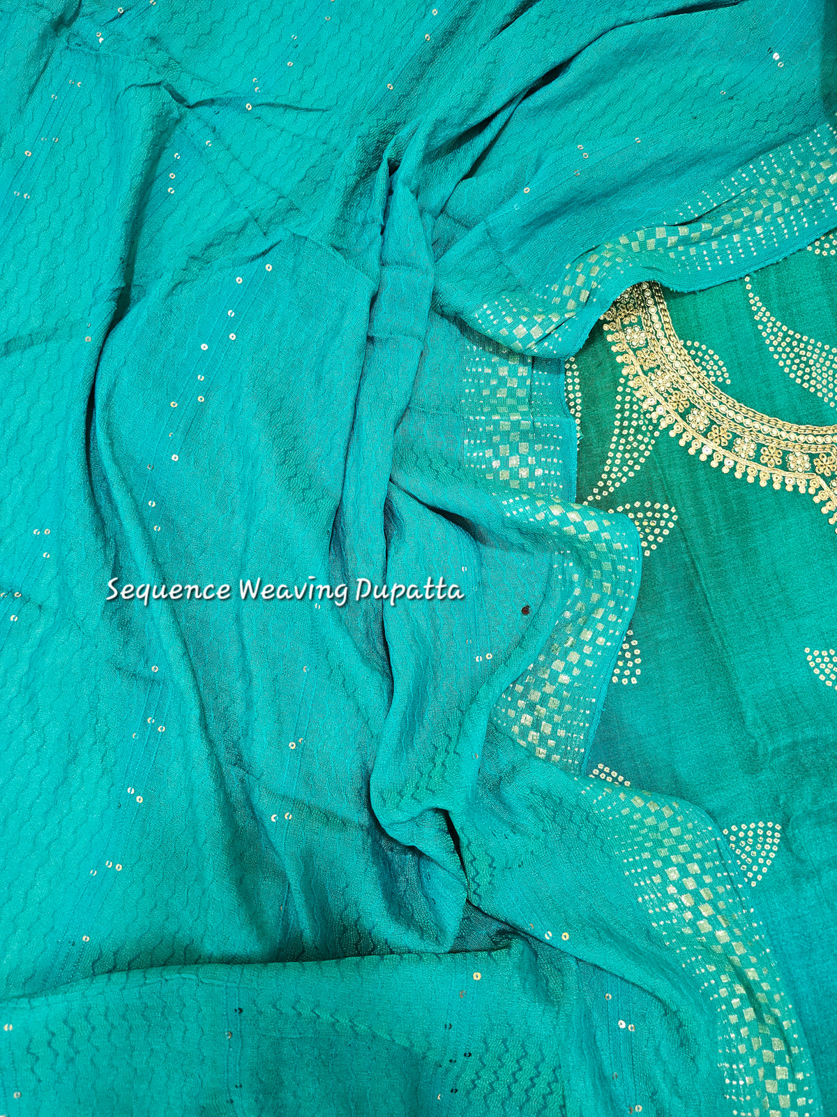 Modal Silk Unstitched Salwar - Peacock Blue and Green