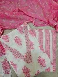 Soft Cotton - White with Pink