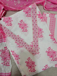Soft Cotton - White with Pink