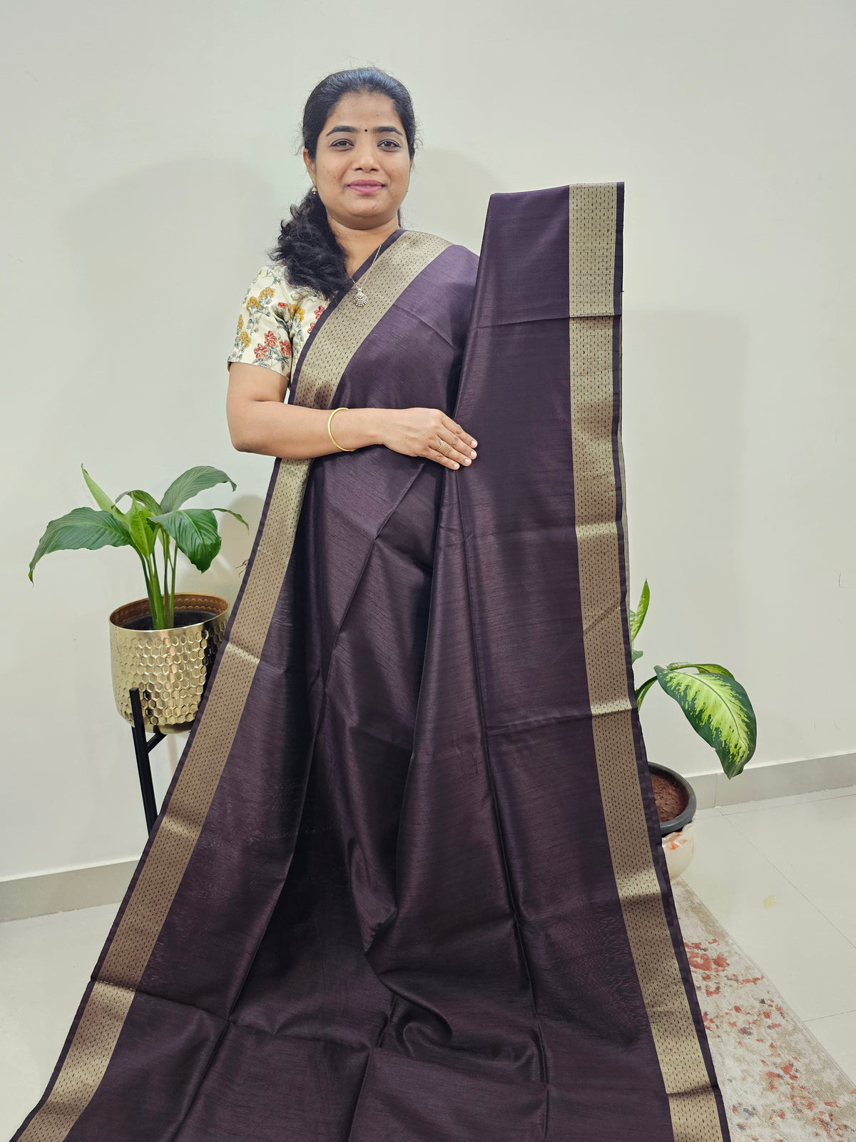 Soft Semi Raw Silk - Dark Purple