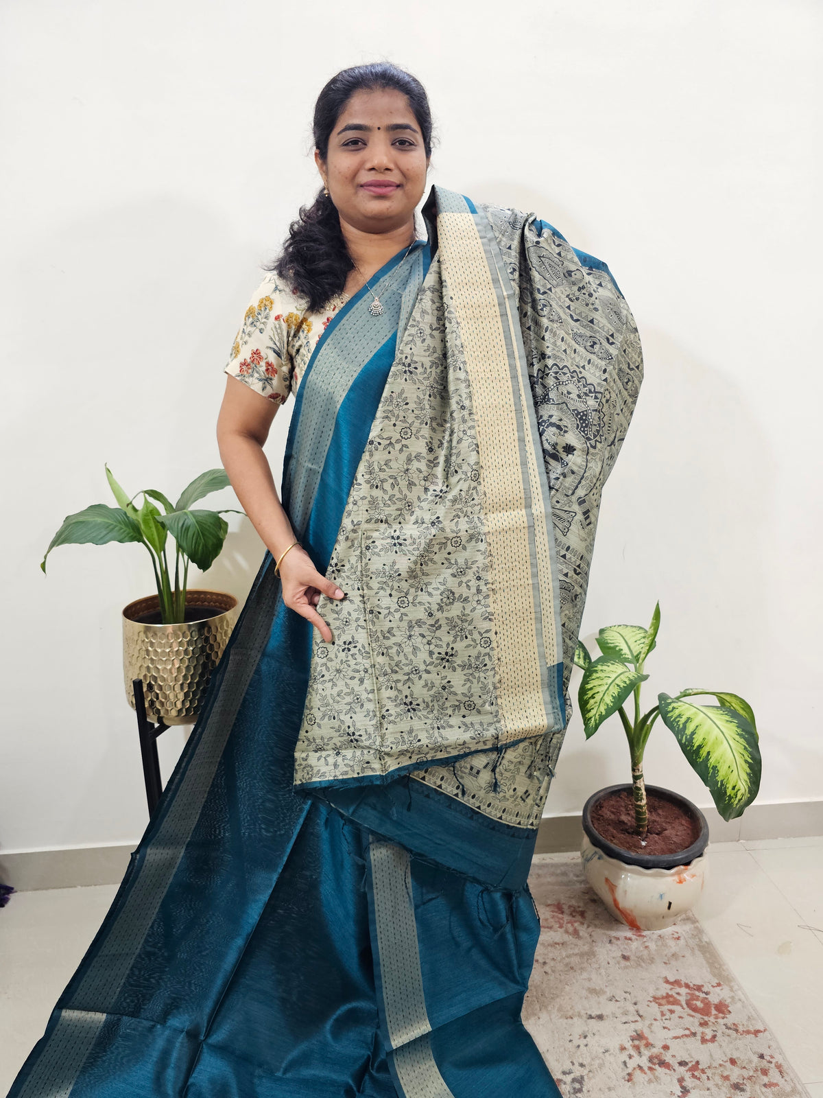 Soft Semi Raw Silk - Peacock Blue