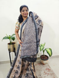 Soft Semi Chanderi Saree  - Grey