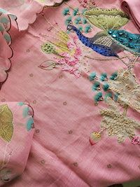 Soft Linen Tissue Unstitched Salwar - Peach