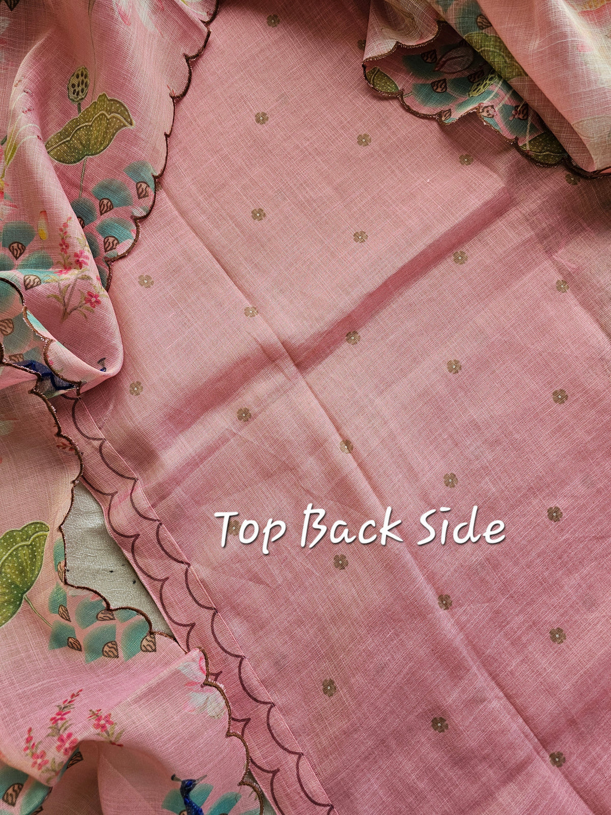 Soft Linen Tissue Unstitched Salwar - Peach