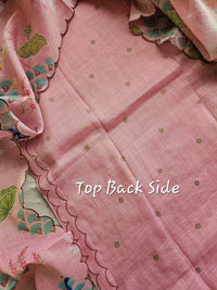 Soft Linen Tissue Unstitched Salwar - Peach