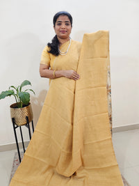 Linen Tissue with Digital Printed Sarees - Yellow
