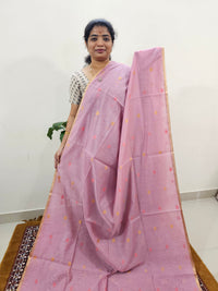 Semi Kota Doria with Jamdani Saree - Pink