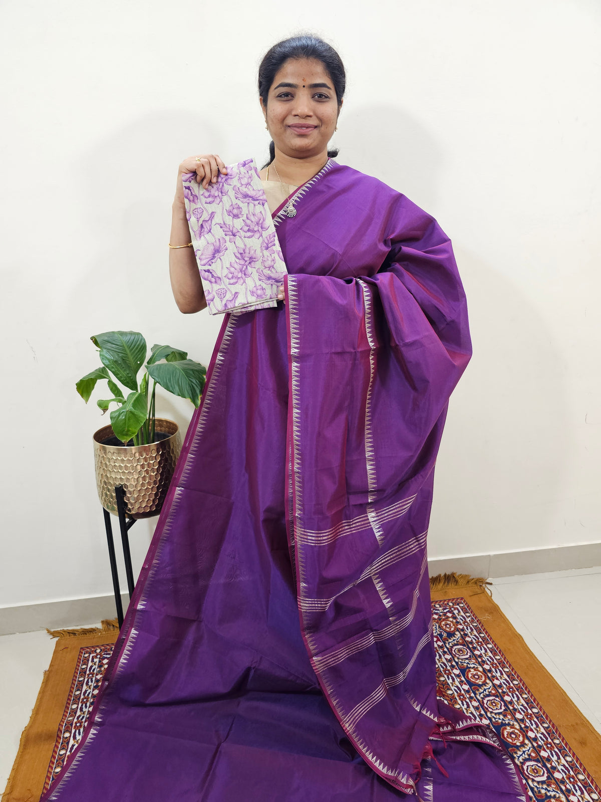 Mangalagiri Silk Cotton - Purple