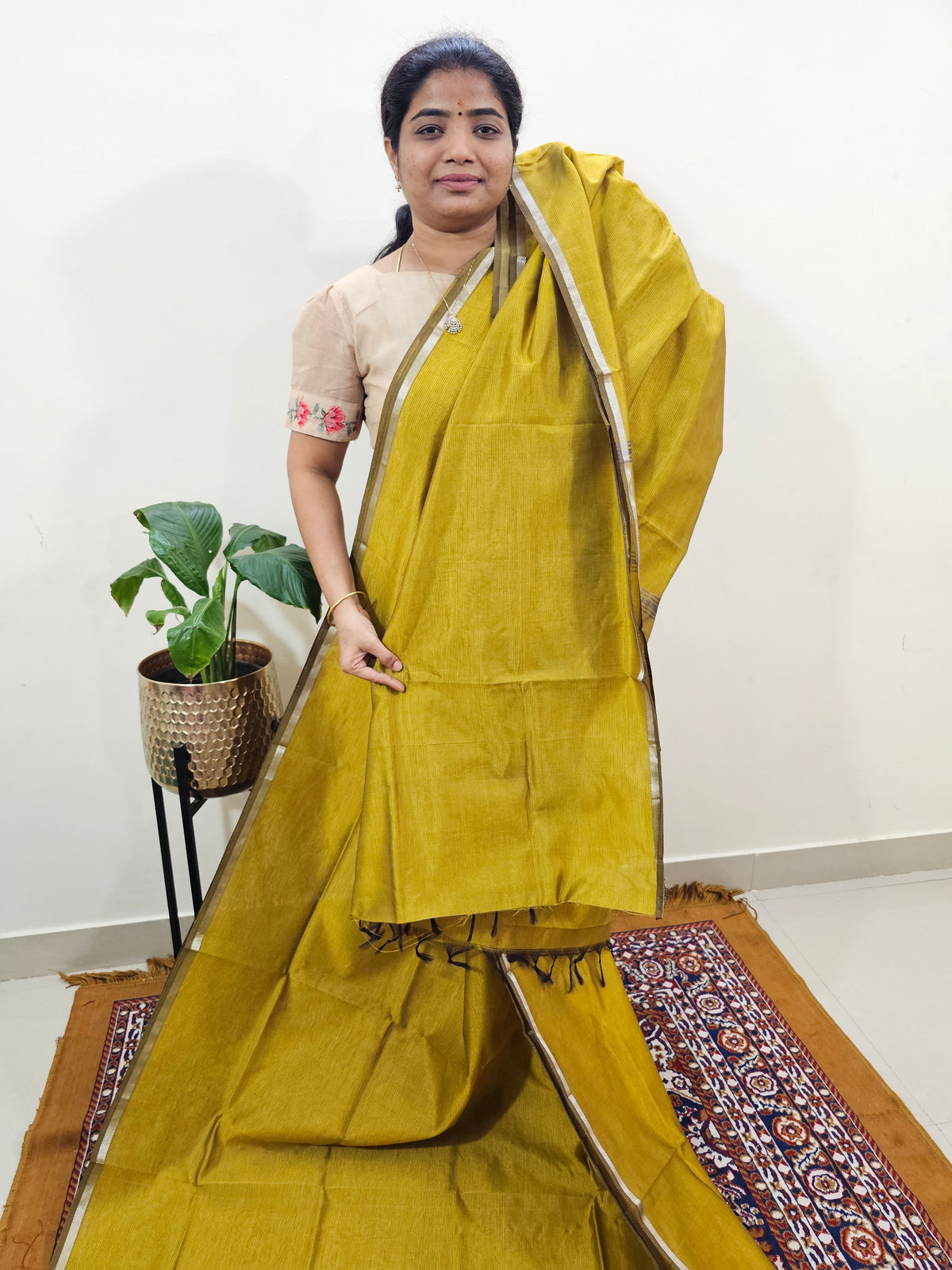 Mangalagiri Silk Cotton - Mustard Yellow