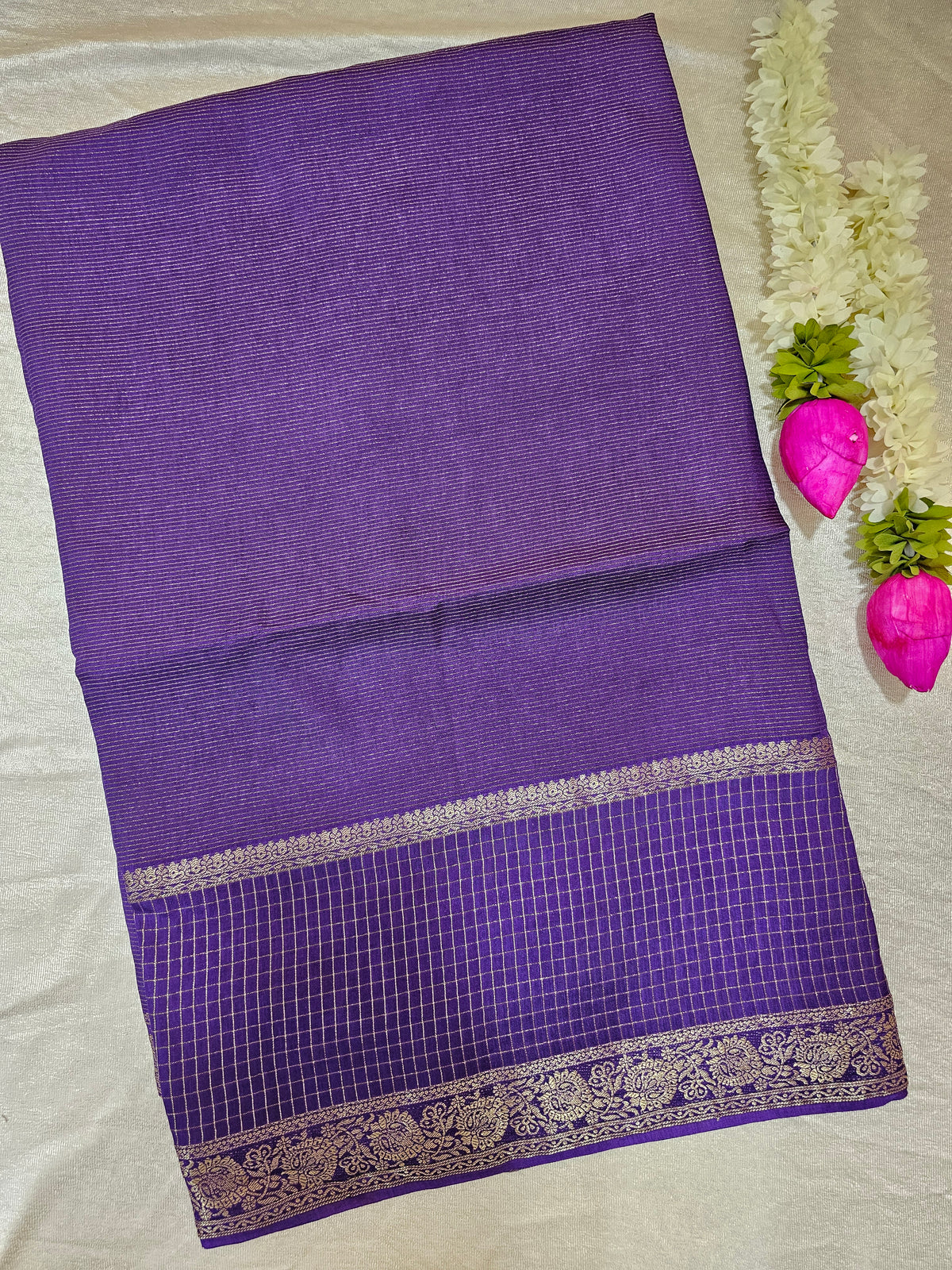Semi Viscous Crepe Silk Saree - Purple
