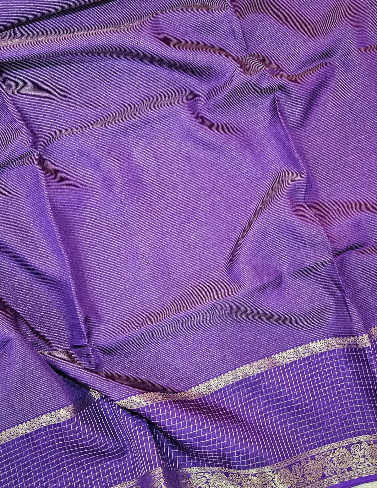 Semi Viscous Crepe Silk Saree - Purple