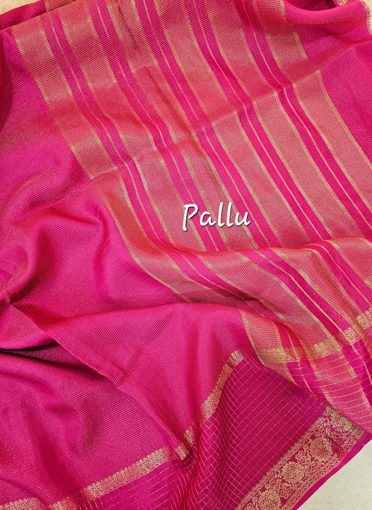 Semi Viscous Crepe Silk Saree - Pink