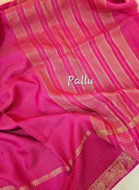 Semi Viscous Crepe Silk Saree - Pink