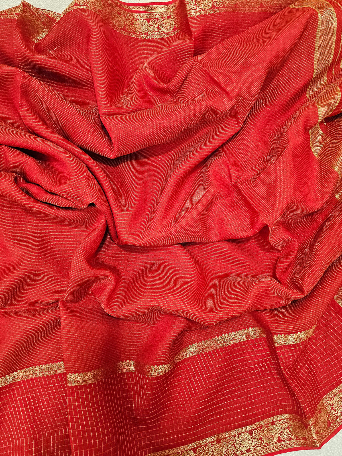 Semi Viscous Crepe Silk Saree - Red