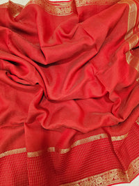 Semi Viscous Crepe Silk Saree - Red