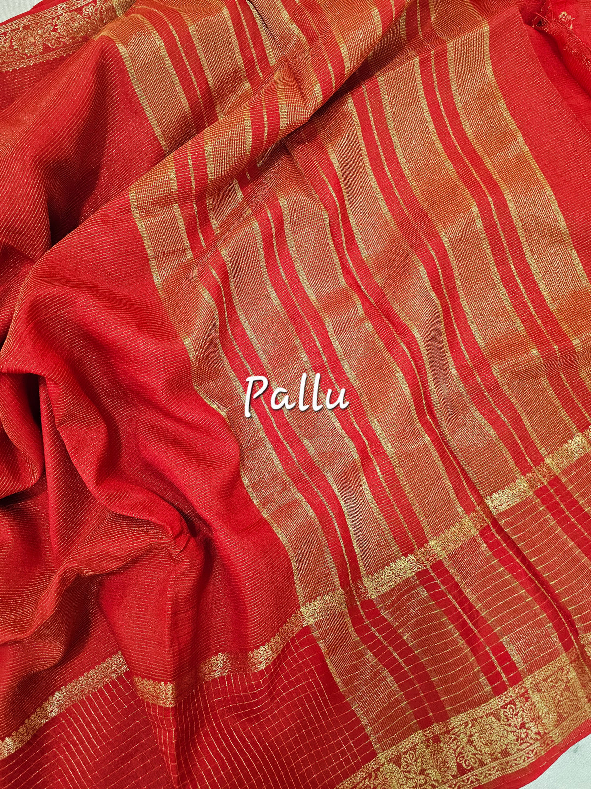 Semi Viscous Crepe Silk Saree - Red