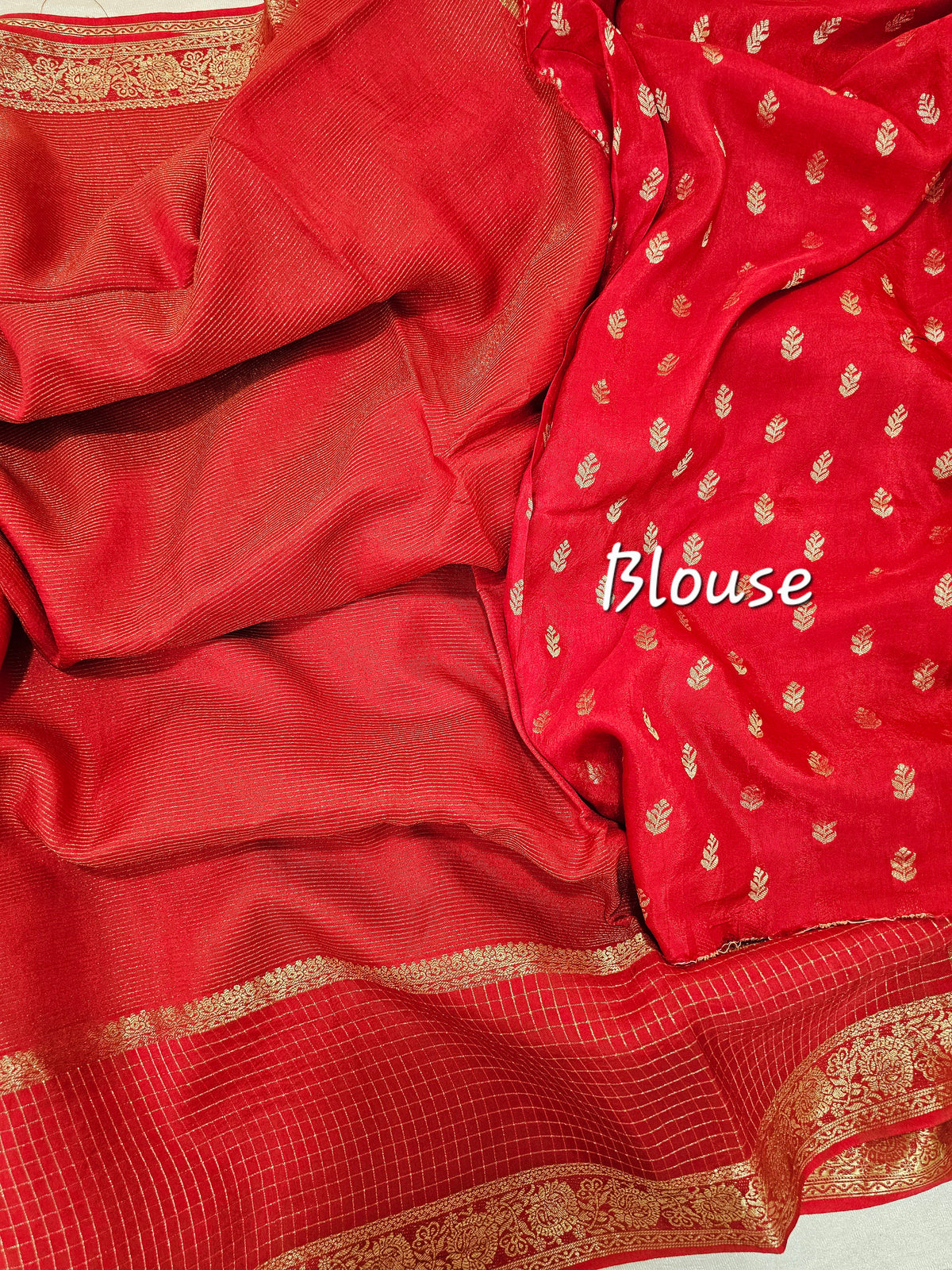 Semi Viscous Crepe Silk Saree - Red