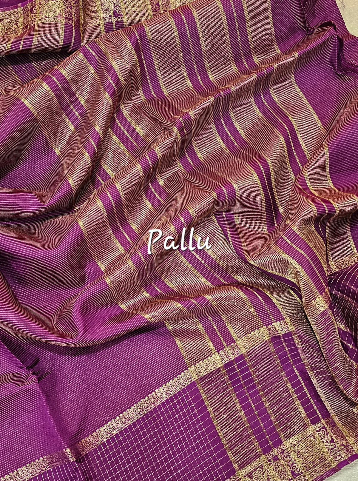 Semi Viscous Crepe Silk Saree - Magenta Purple