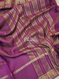 Semi Viscous Crepe Silk Saree - Magenta Purple