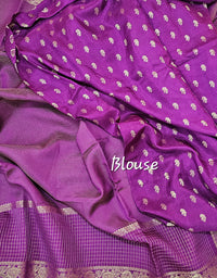 Semi Viscous Crepe Silk Saree - Magenta Purple
