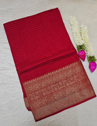 Semi Viscous Crepe Silk Saree - Red