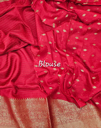 Semi Viscous Crepe Silk Saree - Red