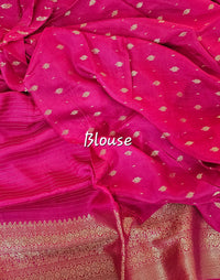 Semi Viscous Crepe Silk Saree - Pink