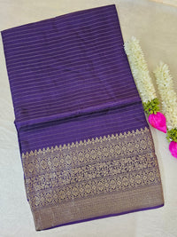 Semi Viscous Crepe Silk Saree - Purple