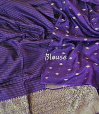 Semi Viscous Crepe Silk Saree - Purple