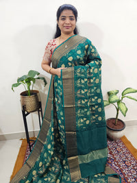 ππ«πππ¨π¨π€π’π§π  ππ―ππ’π₯πππ₯π - ππ πππ²π¬ ππ’π¬π©ππππ‘ ππ’π¦π Pure Chanderi Butter Silk - Green