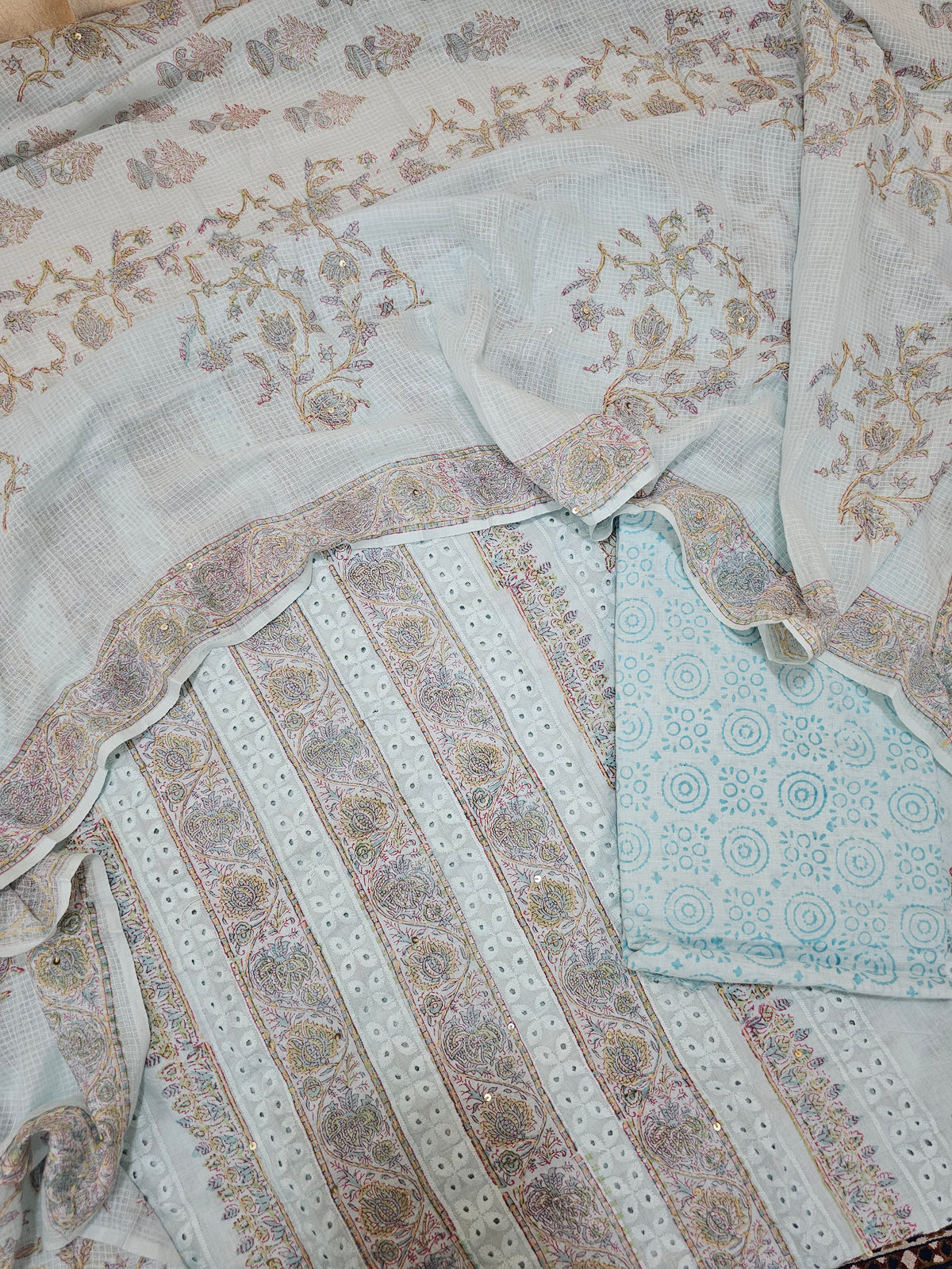 Soft Cotton Unstitched Salwar - Blue