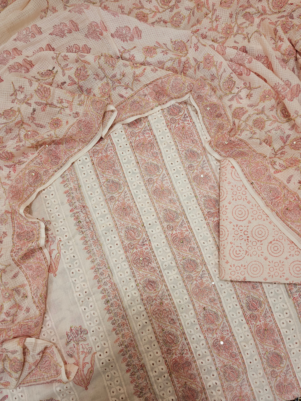 Soft Cotton Unstitched Salwar - Peach