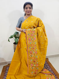 Semi Tussar with Multi Thread Heavy Emboridery Saree - Mango Yellow
