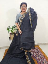 Semi Tussar with Multi Thread Heavy Emboridery Saree - Black