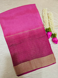Semi Viscous Crepe Silk Saree - Pink
