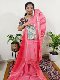 Pastel Bhagalpuri with Matching Blouse - Peach