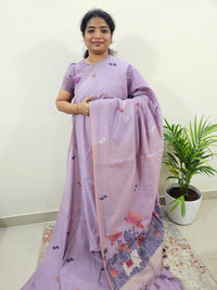 Soft Cotton with Weaving Floral Pattern  - Purple