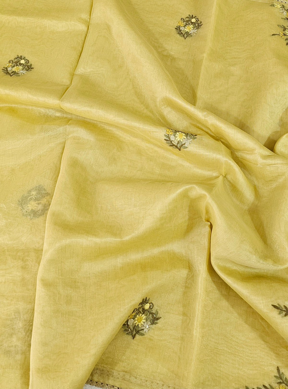 Soft Organza Tissue with French Knot Work -
