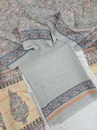 Semi Tussar 2Pcs Unstitched Salwar - Grey