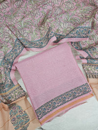 Semi Tussar 2Pcs Unstitched Salwar - Pink