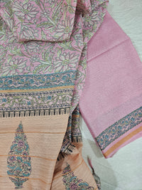 Semi Tussar 2Pcs Unstitched Salwar - Pink