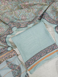 Semi Tussar 2Pcs Unstitched Salwar - Blue