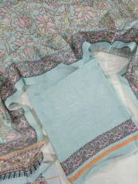 Semi Tussar 2Pcs Unstitched Salwar - Blue