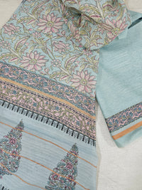 Semi Tussar 2Pcs Unstitched Salwar - Blue