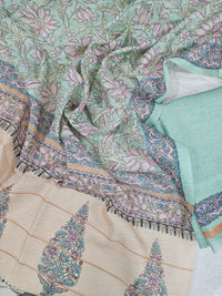 Semi Tussar 2Pcs Unstitched Salwar - Sea Green